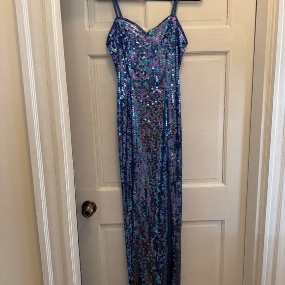 Blue Vintage Sequin Dress - Picture 3 of 4